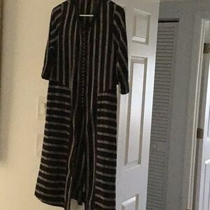 Striped Black and Brown Long Coat
